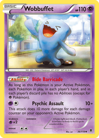 Wobbuffet Phantom Forces Pokemon Card