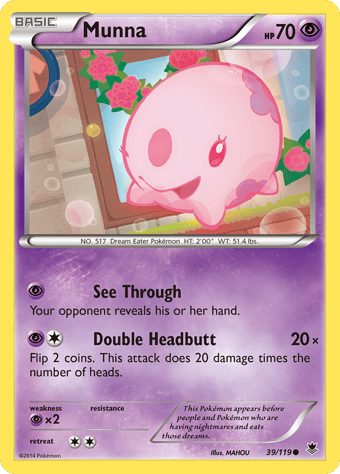Munna Phantom Forces Pokemon Card