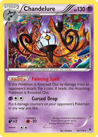 Chandelure Phantom Forces Pokemon Card