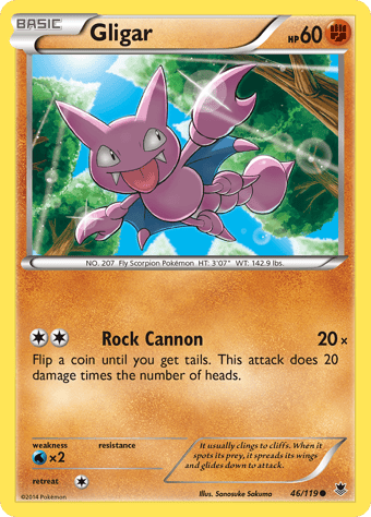 Gligar Phantom Forces Pokemon Card