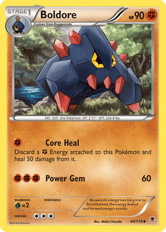 Boldore Phantom Forces Pokemon Card