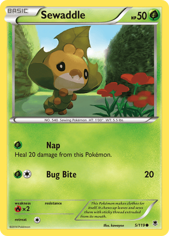 Sewaddle Phantom Forces Pokemon Card