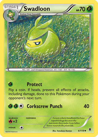 Swadloon Phantom Forces Pokemon Card