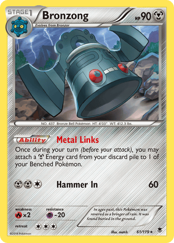 Bronzong Phantom Forces Pokemon Card