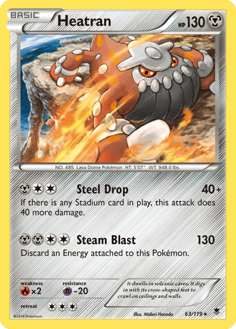 Heatran Phantom Forces Pokemon Card