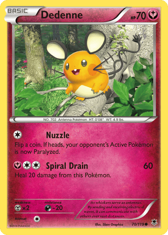 Dedenne Phantom Forces Pokemon Card