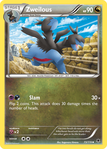 Zweilous Phantom Forces Pokemon Card