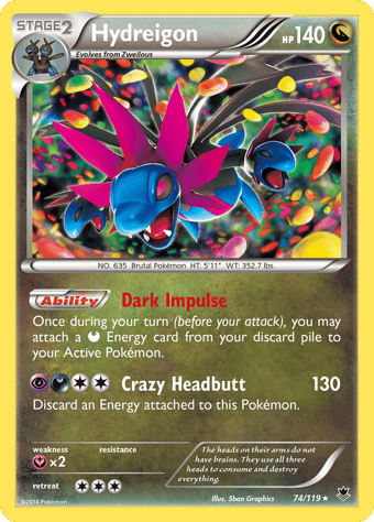 Hydreigon Phantom Forces Pokemon Card