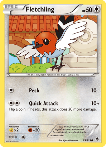 Fletchling Phantom Forces Pokemon Card