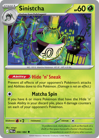 Sinistcha Pitch Black Pokemon Card