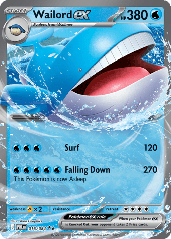Wailord EX Pitch Black Pokemon Card