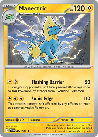 Manectric Pitch Black Pokemon Card