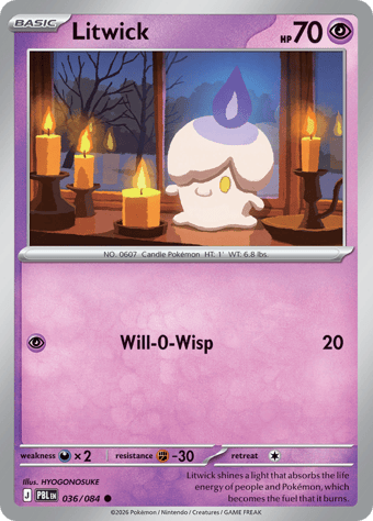 Litwick Pitch Black Pokemon Card