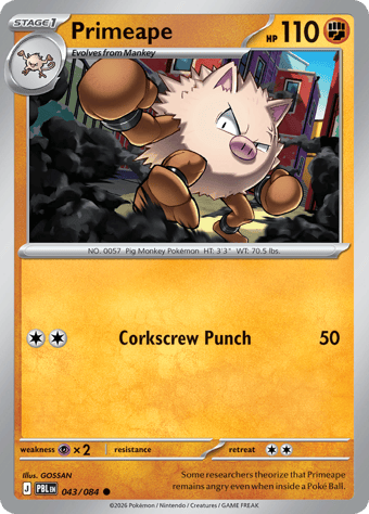 Primeape Pitch Black Pokemon Card