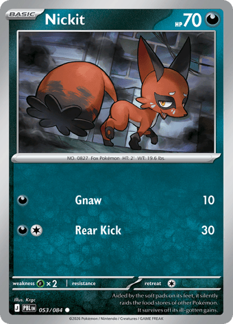 Nickit Pitch Black Pokemon Card