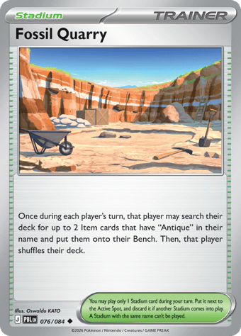 Fossil Quarry Pitch Black Pokemon Card