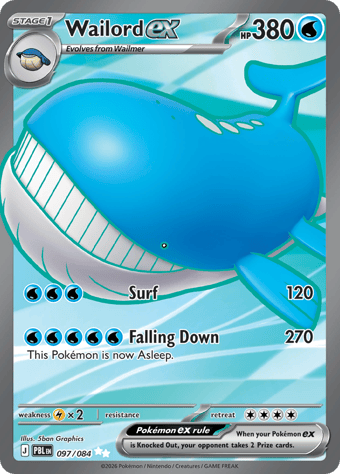 Wailord EX Pitch Black Pokemon Card