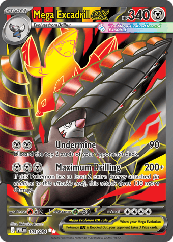 Mega Excadrill EX Pitch Black Pokemon Card