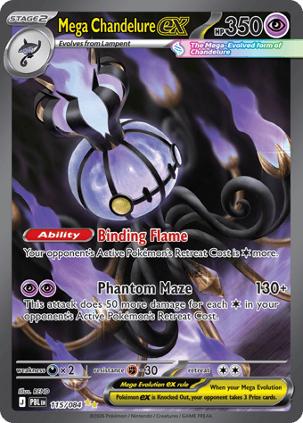 Mega Chandelure EX Pitch Black Pokemon Card