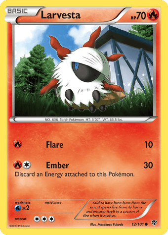 Larvesta Plasma Blast Pokemon Card