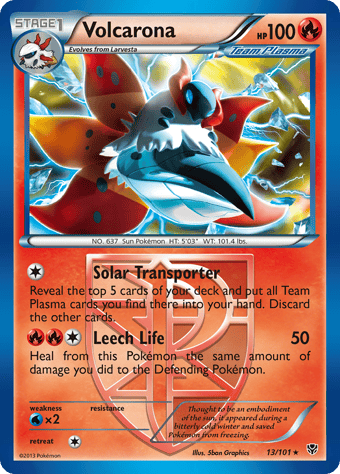 Volcarona Plasma Blast Pokemon Card