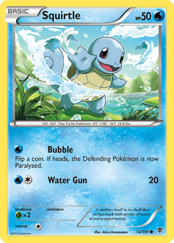 Squirtle Plasma Blast Pokemon Card