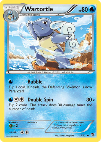 Wartortle Plasma Blast Pokemon Card