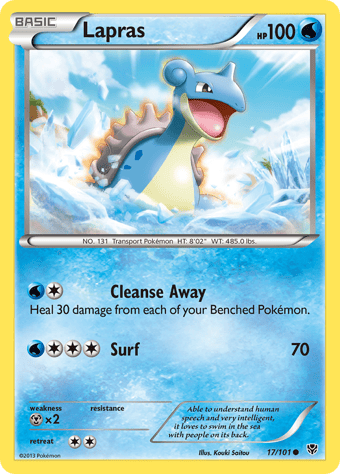 Lapras Plasma Blast Pokemon Card