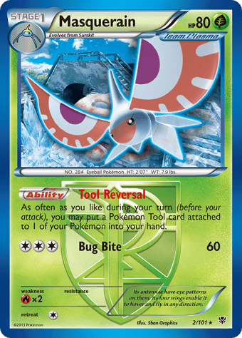 Masquerain Plasma Blast Pokemon Card