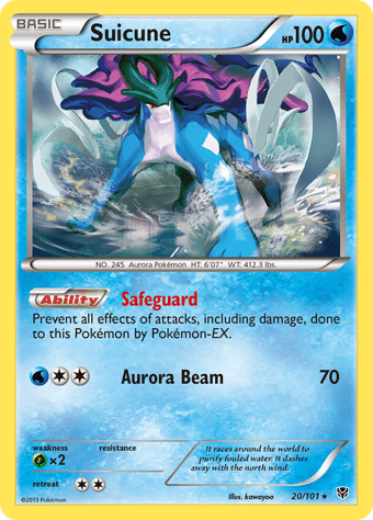 Suicune Plasma Blast Pokemon Card