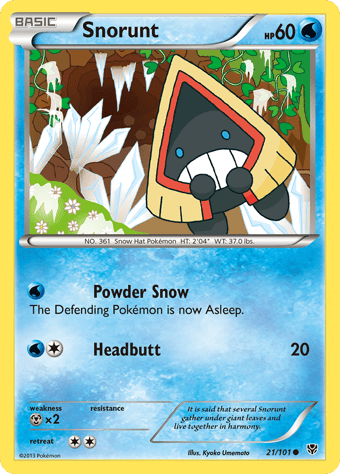 Snorunt Plasma Blast Pokemon Card