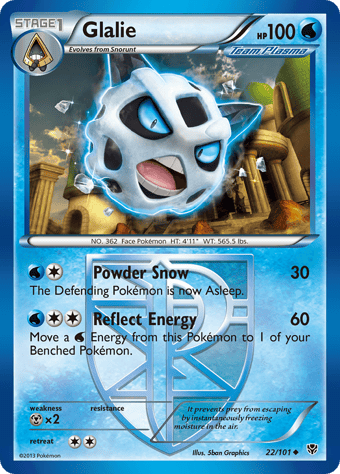 Glalie Plasma Blast Pokemon Card