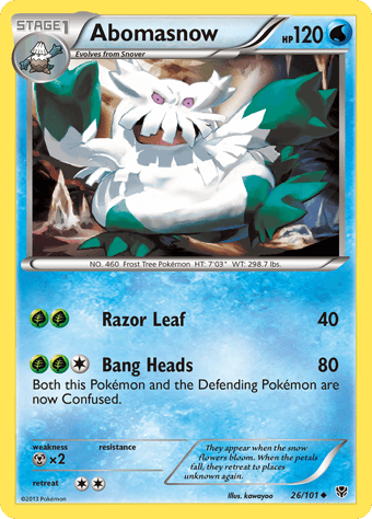 Abomasnow Plasma Blast Pokemon Card