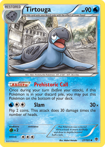 Tirtouga Plasma Blast Pokemon Card