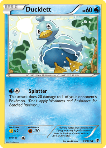 Ducklett Plasma Blast Pokemon Card