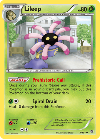 Lileep Plasma Blast Pokemon Card