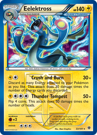 Eelektross Plasma Blast Pokemon Card