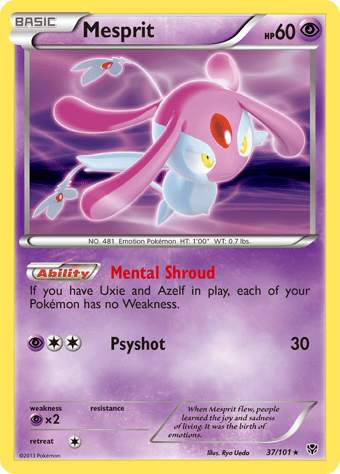 Mesprit Plasma Blast Pokemon Card