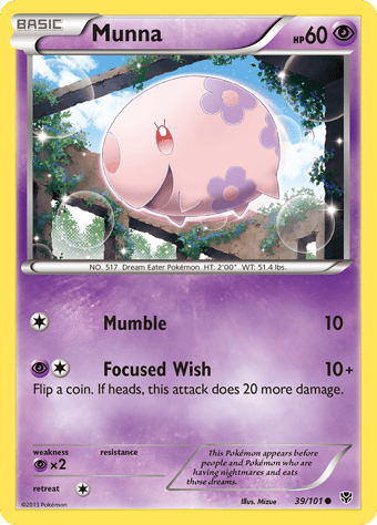 Munna Plasma Blast Pokemon Card