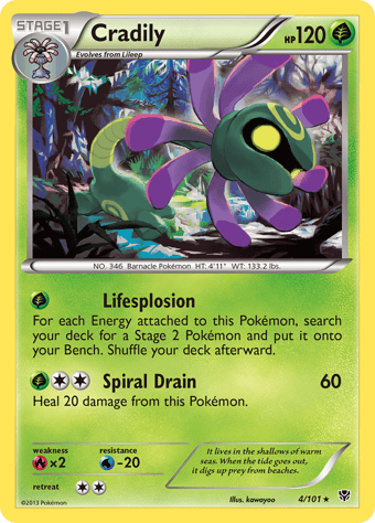 Cradily Plasma Blast Pokemon Card