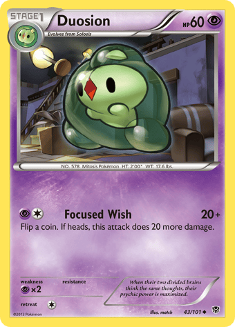 Duosion Plasma Blast Pokemon Card