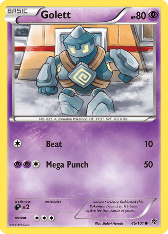Golett Plasma Blast Pokemon Card