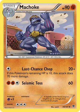 Machoke Plasma Blast Pokemon Card