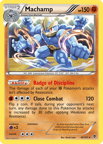 Machamp Plasma Blast Pokemon Card