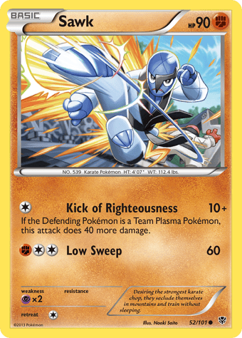 Sawk Plasma Blast Pokemon Card