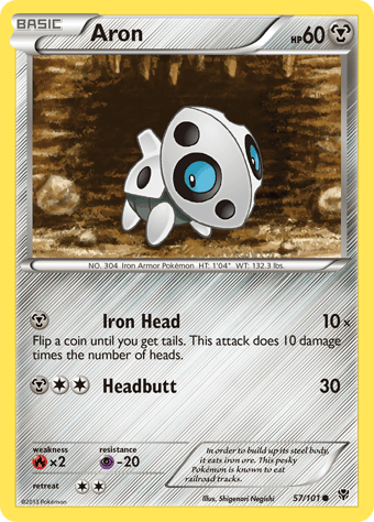 Aron Plasma Blast Pokemon Card