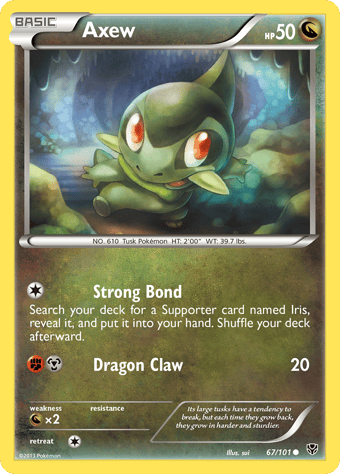 Axew Plasma Blast Pokemon Card