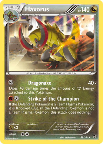 Haxorus Plasma Blast Pokemon Card