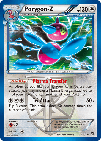 Porygon-Z Plasma Blast Pokemon Card