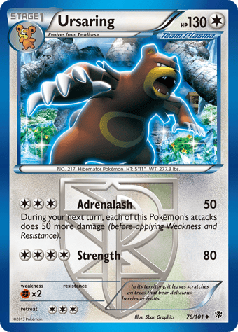 Ursaring Plasma Blast Pokemon Card